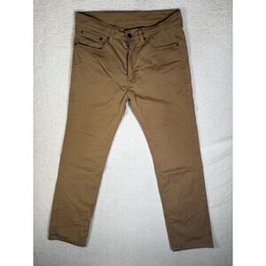 Levis 505 Pants Mens 32x32 Brown Straight Leg Stretch 5 Pocket Waterless